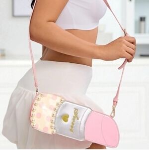 Chic Pink and Silver Women's Lipstick Bag